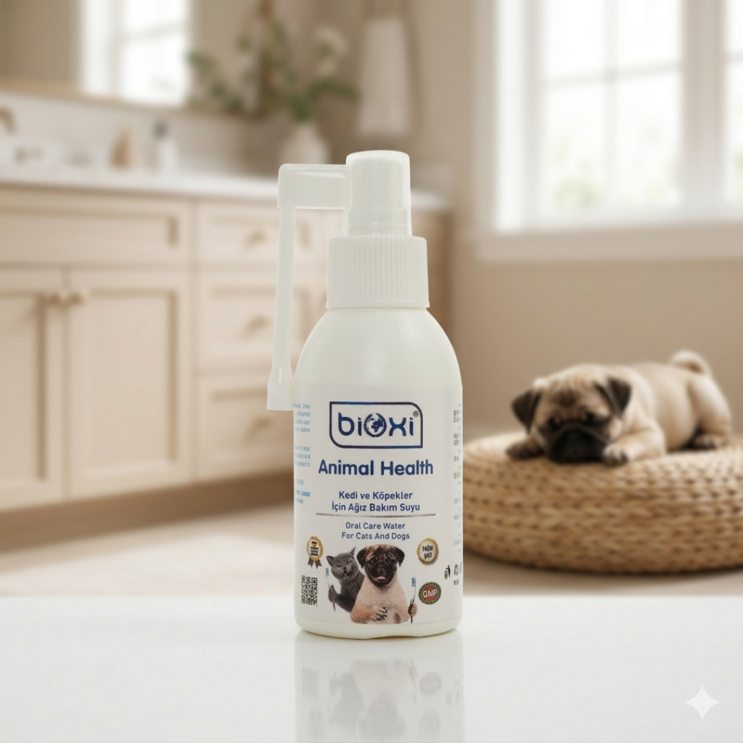 Bioxi® Kedi ve Köpekler İçin Ağız Bakım Suyu 100 ml x 2 - Taze Nefes ve Sağlıklı Dişler İçin Doğal Çözüm
