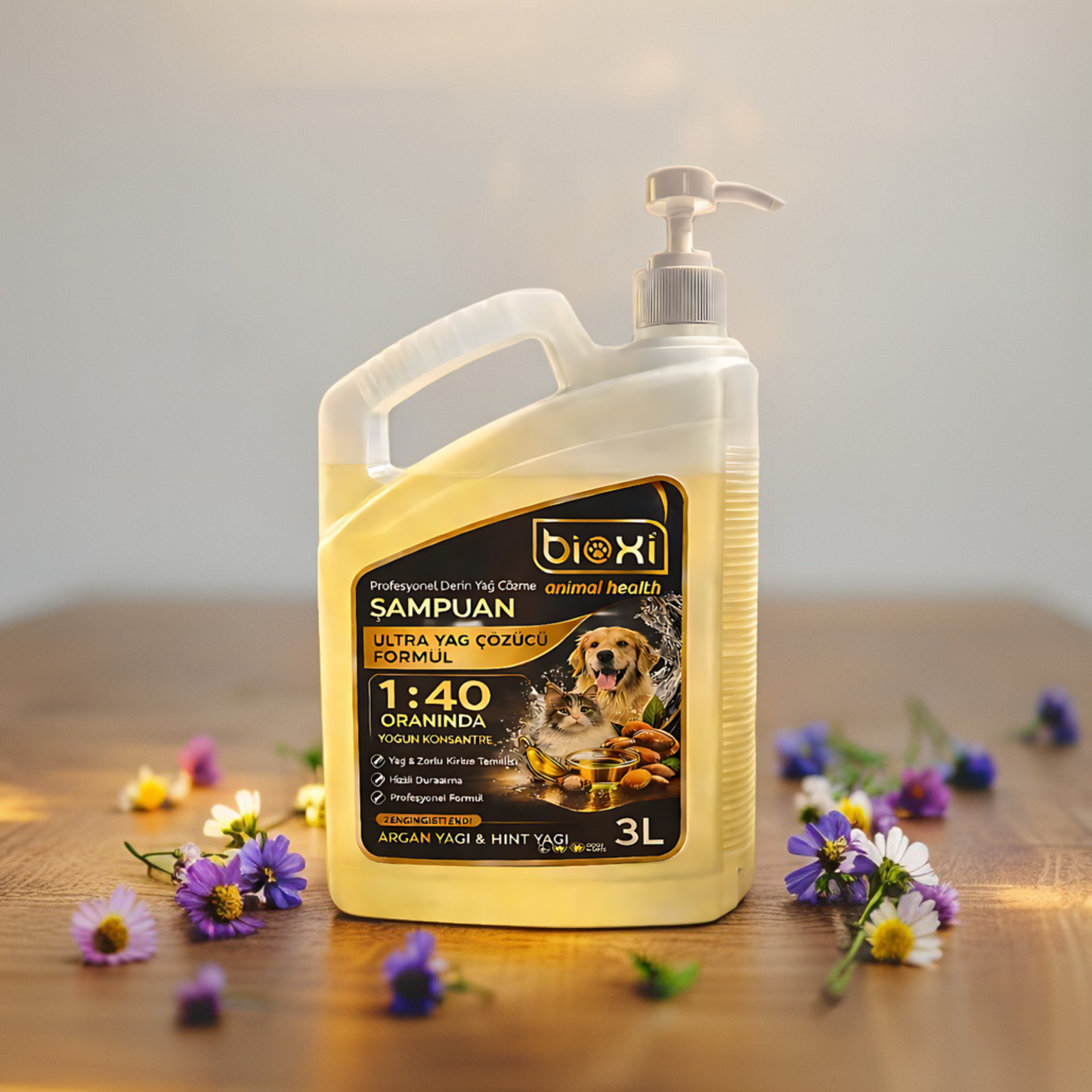 Deep Clean Yogun Kirli ve Yağlı Tüyler İçin Şampuan,3lt,Pet Kuaförlerine Özel