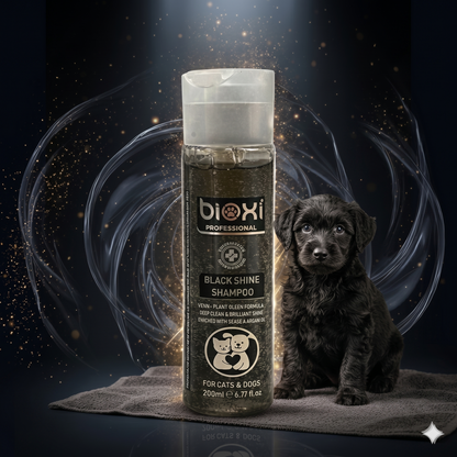 Bioxi® Black Shine Shampoo  – Koyu Renkli Kedi ve Köpekler İçin Derin Parlaklık Bakım Şampuanı