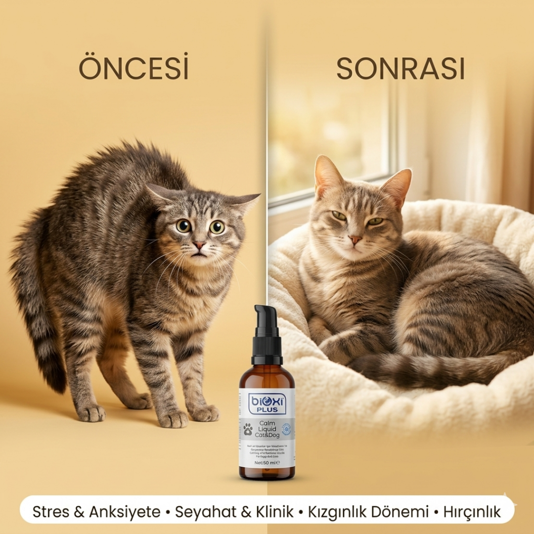 Bioxi® Plus Calming Liquid - Kedi ve Köpekler İçin Rahatlatıcı ve Sakinleştirici Destek