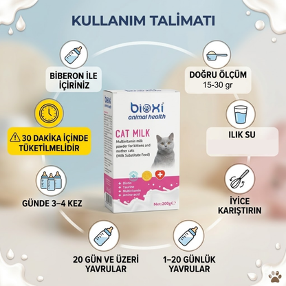 Bioxi® Plus Babycat Milk - Yavru Kediler İçin Doğumdan Sütten Kesilmeye Kadar Olan Dönemde Tamamlayıcı Yem