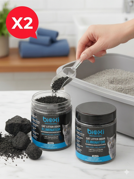 Bioxi® Aktif Karbon Kedi Kumu Koku Giderici 250 gr x2– Doğal Aktif Karbon Granül Koku Önleyici