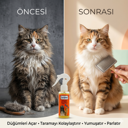 Bioxi® Dolaşıklık Açıcı Sprey 100 ML - Kedi ve Köpek Tüy Bakım Ürünü