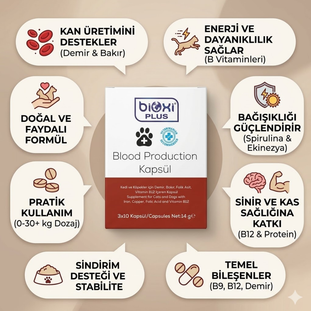 Bioxi Plus Blood Production Kapsül 3x10 – Kan ve Genel Sağlık Destekleyici Takviye