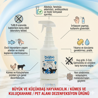 Bioxi® Veteriner ve Hayvan Dezenfektanı - Etkili Hipokloröz Asit (HOCl) Bazlı Çözüm