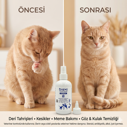 Bioxi® Animal Health Sprey  - Deri, Meme, Göz ve Kulak Bakım Ürünü
