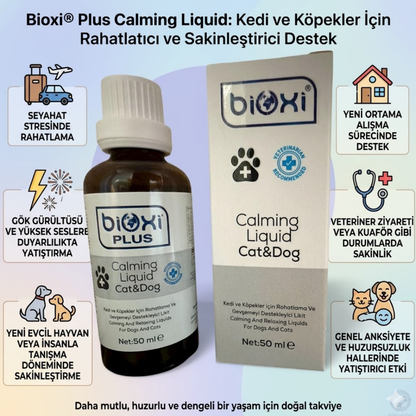 Bioxi® Plus Calming Liquid - Kedi ve Köpekler İçin Rahatlatıcı ve Sakinleştirici Destek