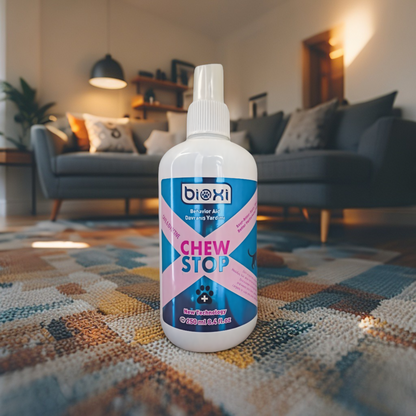 Bioxi® Chew Stop 250 ml – Evcil Hayvanlar İçin Isırma ve Kaşınmayı Önleyici Sprey