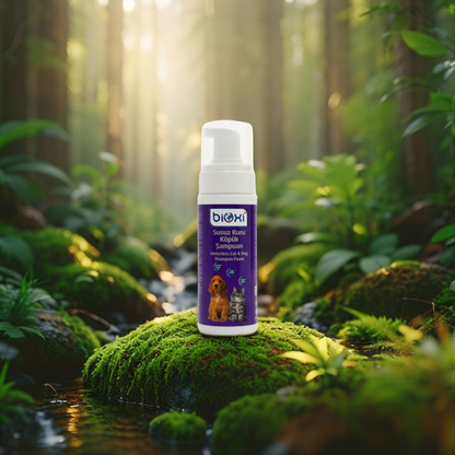Bioxi® Susuz Kuru Köpük Şampuan - Kedi ve Köpekler İçin Tüy Bakım Ürünü (150 ML)