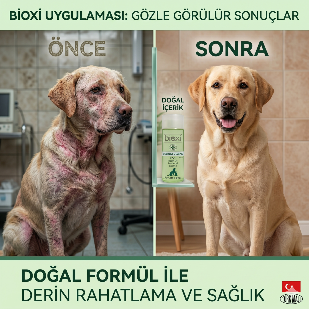 Bioxi® Arındırıcı Şampuan 200 ml - Evcil Hayvanlar İçin Doğal Pire ve Kene Önleyici Şampuan
