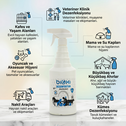 Bioxi® Veteriner ve Hayvan Dezenfektanı - Etkili Hipokloröz Asit (HOCl) Bazlı Çözüm