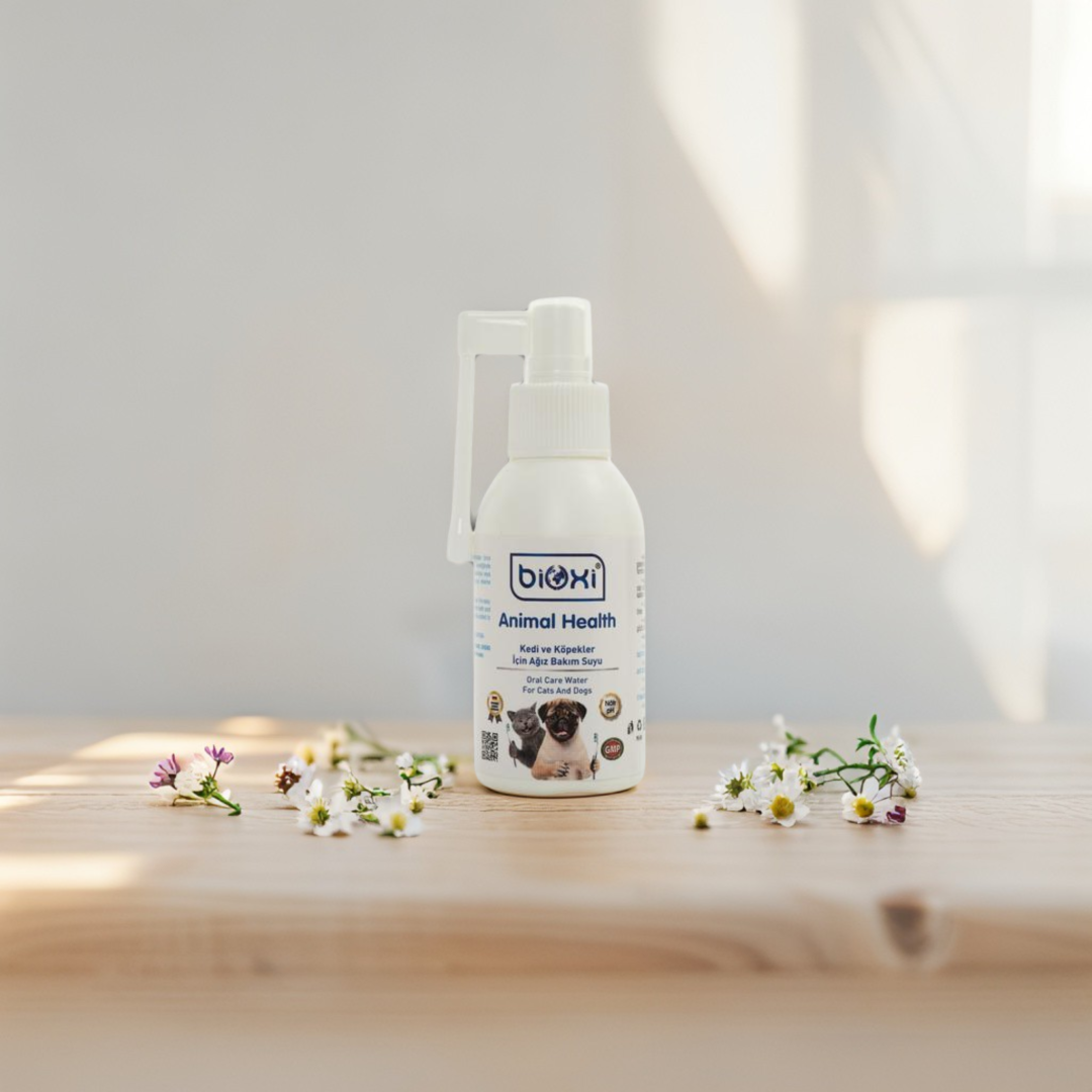 Bioxi® Kedi ve Köpekler İçin Ağız Bakım Suyu 100 ml - Taze Nefes ve Sağlıklı Dişler İçin Doğal Çözüm