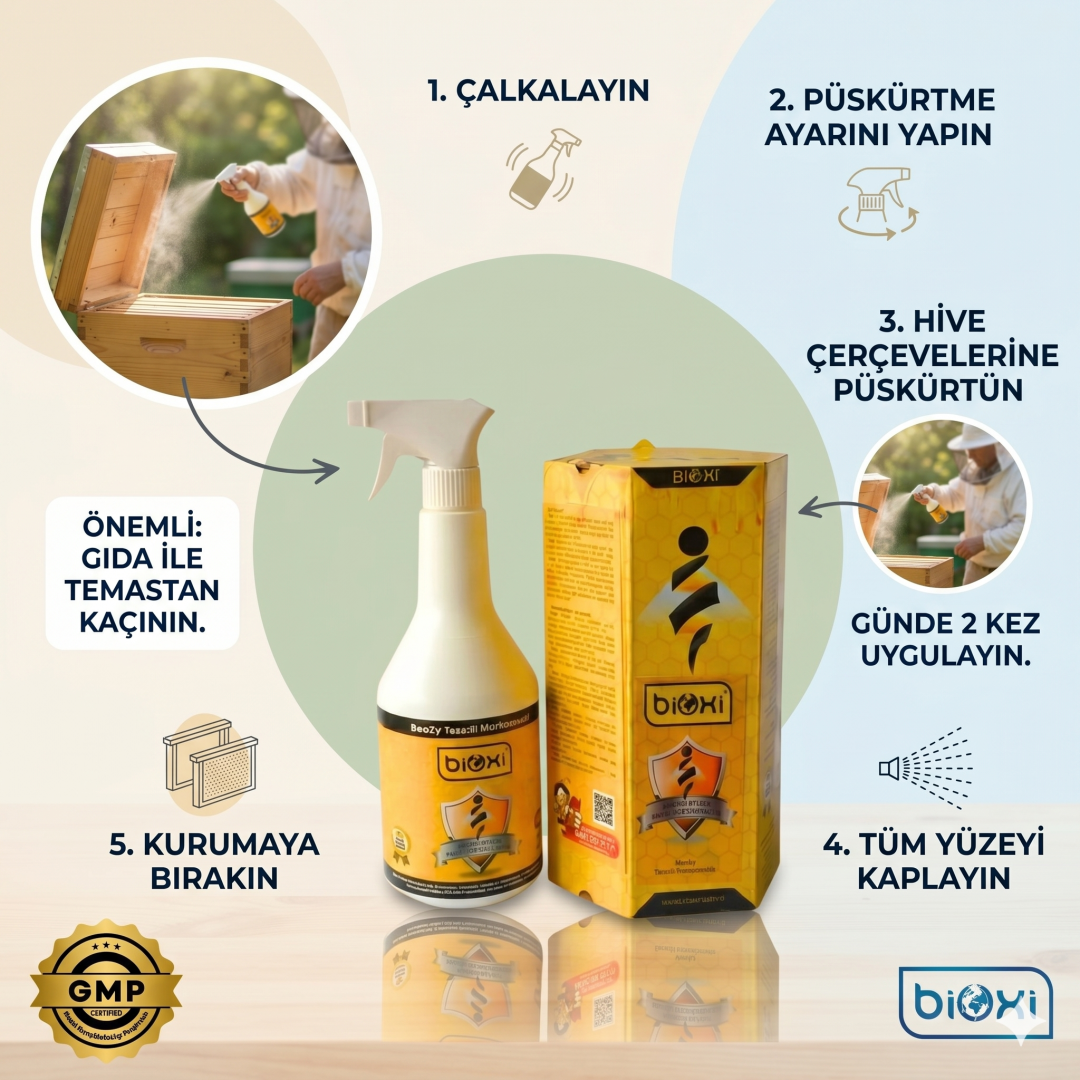 Bioxi® Beezy Arıcılık ve Koloni Dezenfektanı - Doğal ve Etkili Koruma İçin İdeal Çözüm