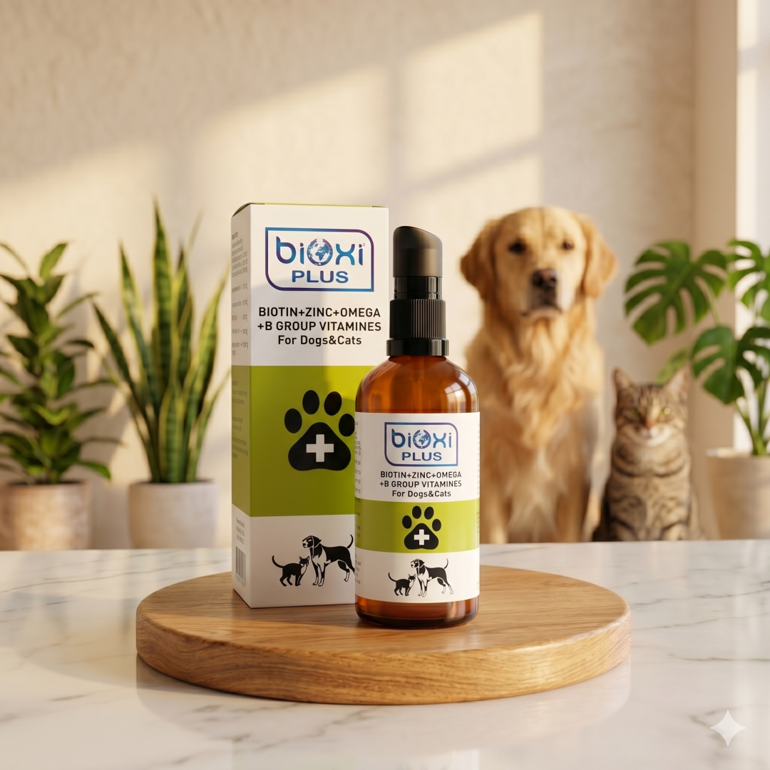 Bioxi® Plus Biotin + Zinc + Omega + B Group Vitamines - Kedi Ve Köpekler İçin Deri Ve Tüy Sağlığı Takviyesi