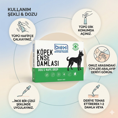 Bioxi® Köpek Pire Kene Ve Dış Parazit Ense Uygulaması 5x1 ml 5 tüp