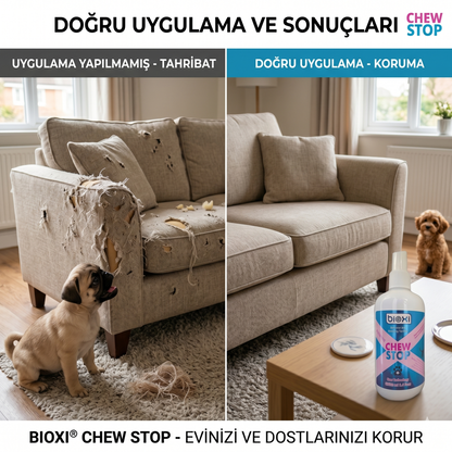 Bioxi® Chew Stop 250 ml – Evcil Hayvanlar İçin Isırma ve Kaşınmayı Önleyici Sprey