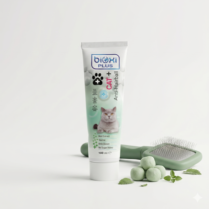 Bioxi® Plus Anti-Hairball Malt - Kediler İçin Tüy Yumağı Önleyici, Sindirime Yardımcı Malt