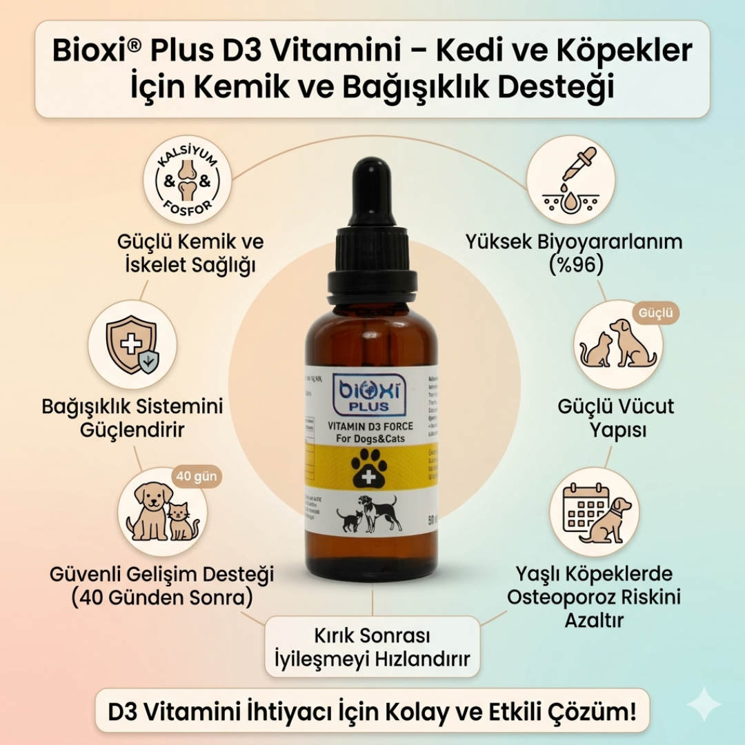 Bioxi® Plus D3 Vitamini Takviyesi Kedi Ve Köpekler İçin