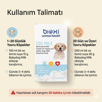 Bioxi® Plus Babydog Milk - Yavru Köpekler İçin Doğumdan Sütten Kesilmeye Kadar Olan Dönemde Tamamlayıcı Yem