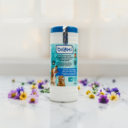 Bioxi® Evcil Hayvanlar İçin Hijyenik ve Çok Amaçlı Temizleme Silindir Kova Mendil