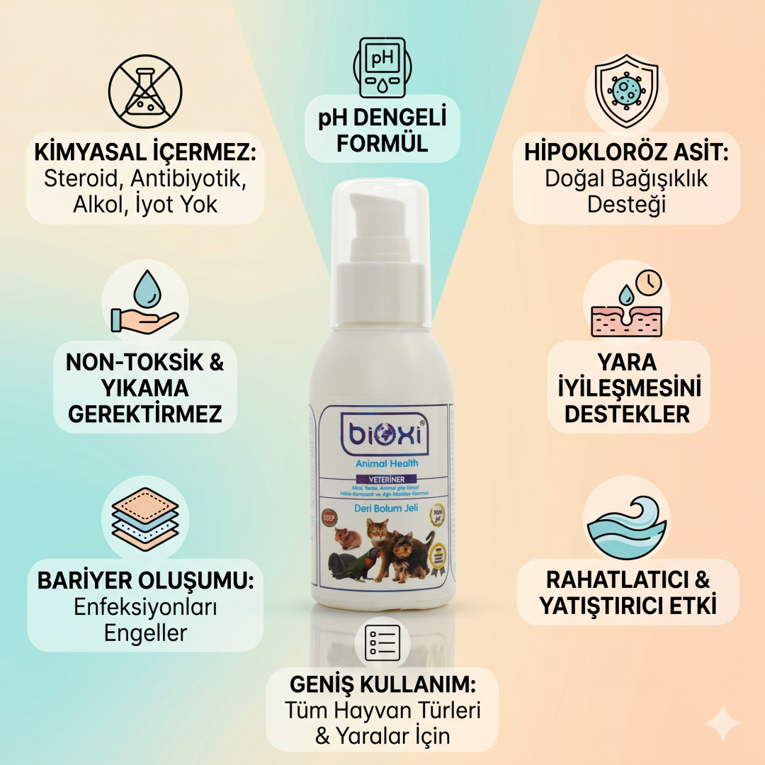 Bioxi® Animal Health + Plus 100 ML Jel - Deri ve Yara Bakımı