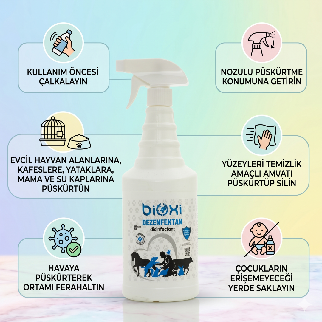 Bioxi® Veteriner ve Hayvan Dezenfektanı - Etkili Hipokloröz Asit (HOCl) Bazlı Çözüm