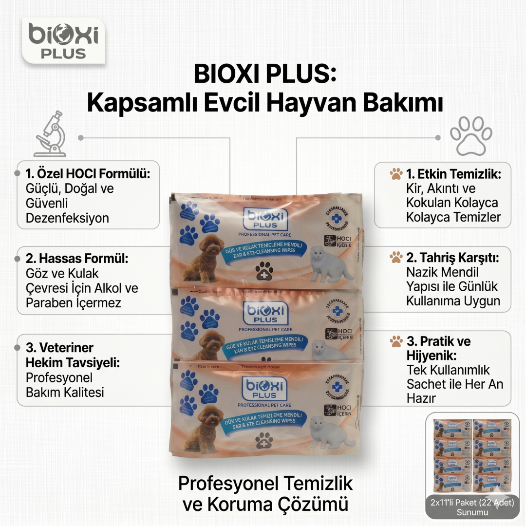 Bioxi® Animal Health Çok Amaçlı 30'lu Temizleme Mendili
