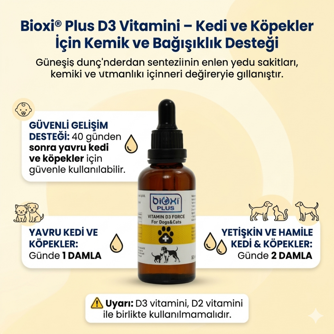 Bioxi® Plus D3 Vitamini Takviyesi Kedi Ve Köpekler İçin