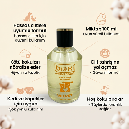 Bioxi® Cat & Dog Parfümü Velvet Kokusu - Özel Esans Formüllü 100 ml