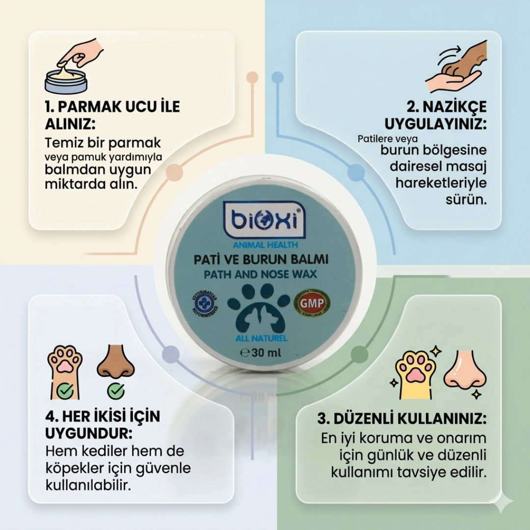 Bioxi® Pati ve Burun Balmı 30 ml- Evcil Hayvanlar İçin Besleyici ve Koruyucu Bakım Ürünü