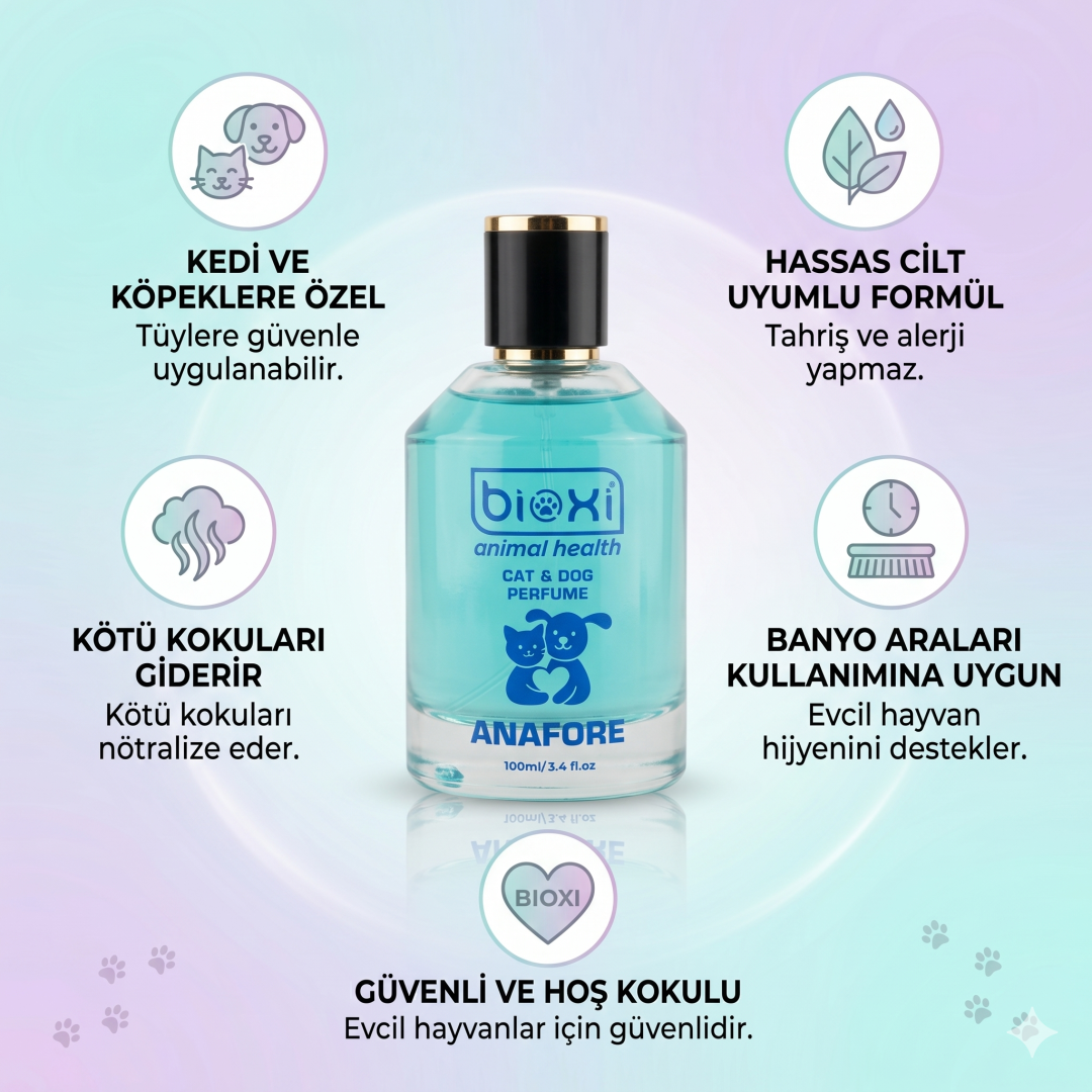Bioxi® Cat & Dog Parfümü Anafore Kokusu - Ferahlatıcı 100 ml