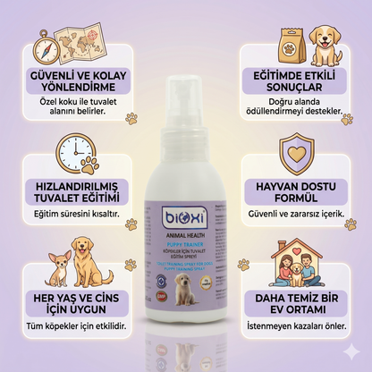Bioxi® Puppy Trainer Tuvalet Eğitim Spreyi 100 ML - Köpekler İçin Etkili ve Güvenli Eğitim Çözümü