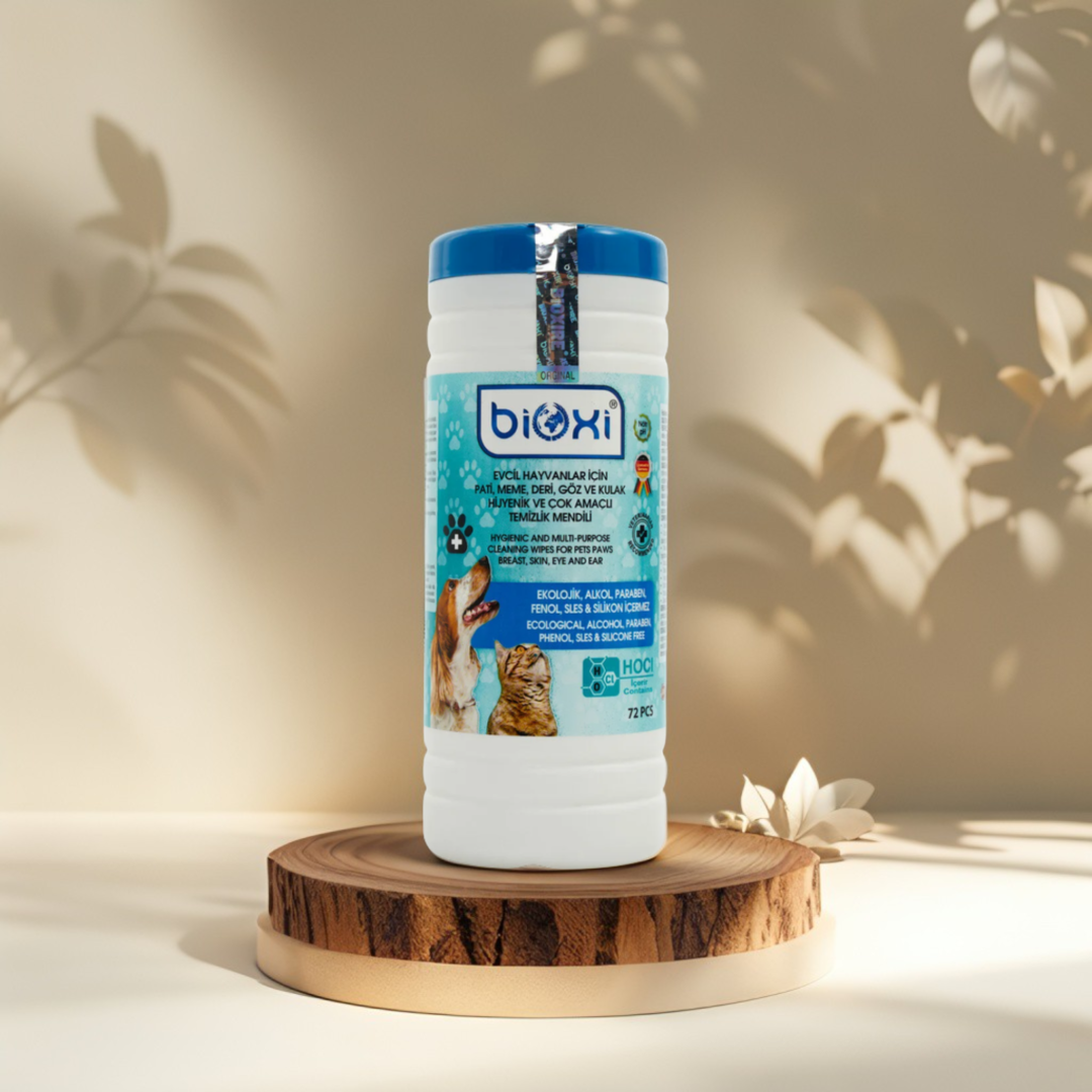 Bioxi® Evcil Hayvanlar İçin Hijyenik ve Çok Amaçlı Temizleme Silindir Kova Mendil