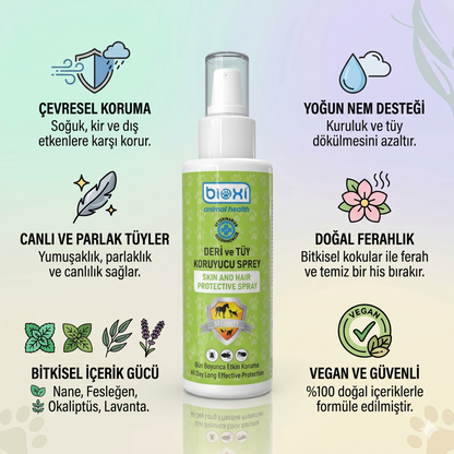 Bioxi® Deri ve Tüy Koruyucu Sprey 200 ml – Evcil Hayvanlar İçin Bakım ve Koruma