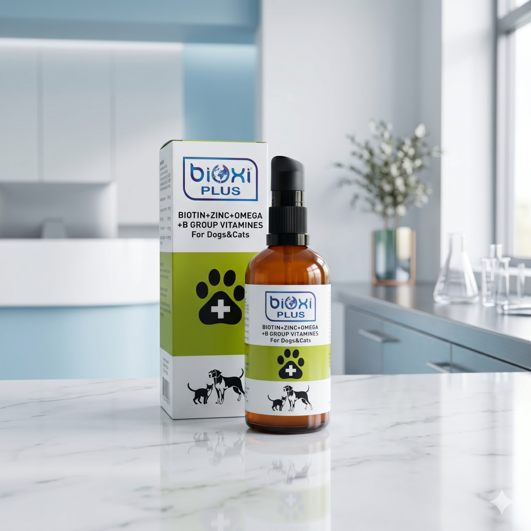 Bioxi® Plus Biotin + Zinc + Omega + B Group Vitamines - Kedi Ve Köpekler İçin Deri Ve Tüy Sağlığı Takviyesi