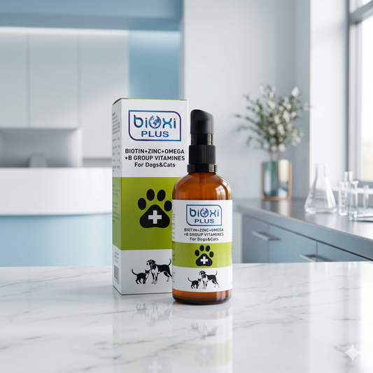 Bioxi® Plus Biotin + Zinc + Omega + B Group Vitamines - Kedi Ve Köpekler İçin Deri Ve Tüy Sağlığı Takviyesi