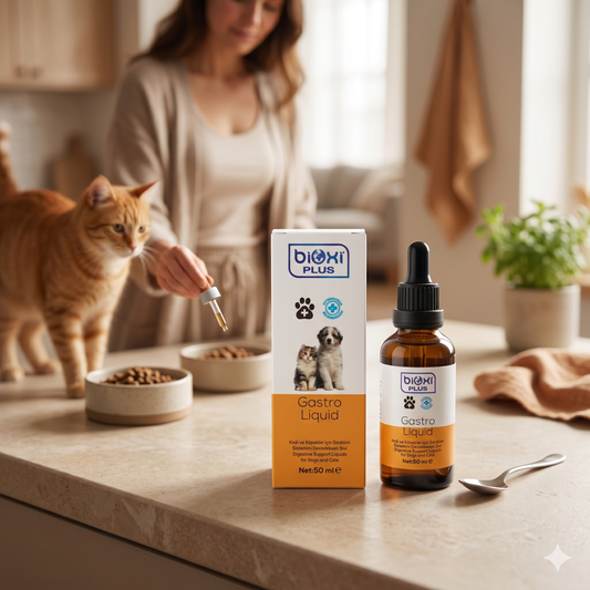 Bioxi® Plus Gastro Liquid 50 ml – Kediler ve Köpekler İçin Sindirim Destekleyici Takviye