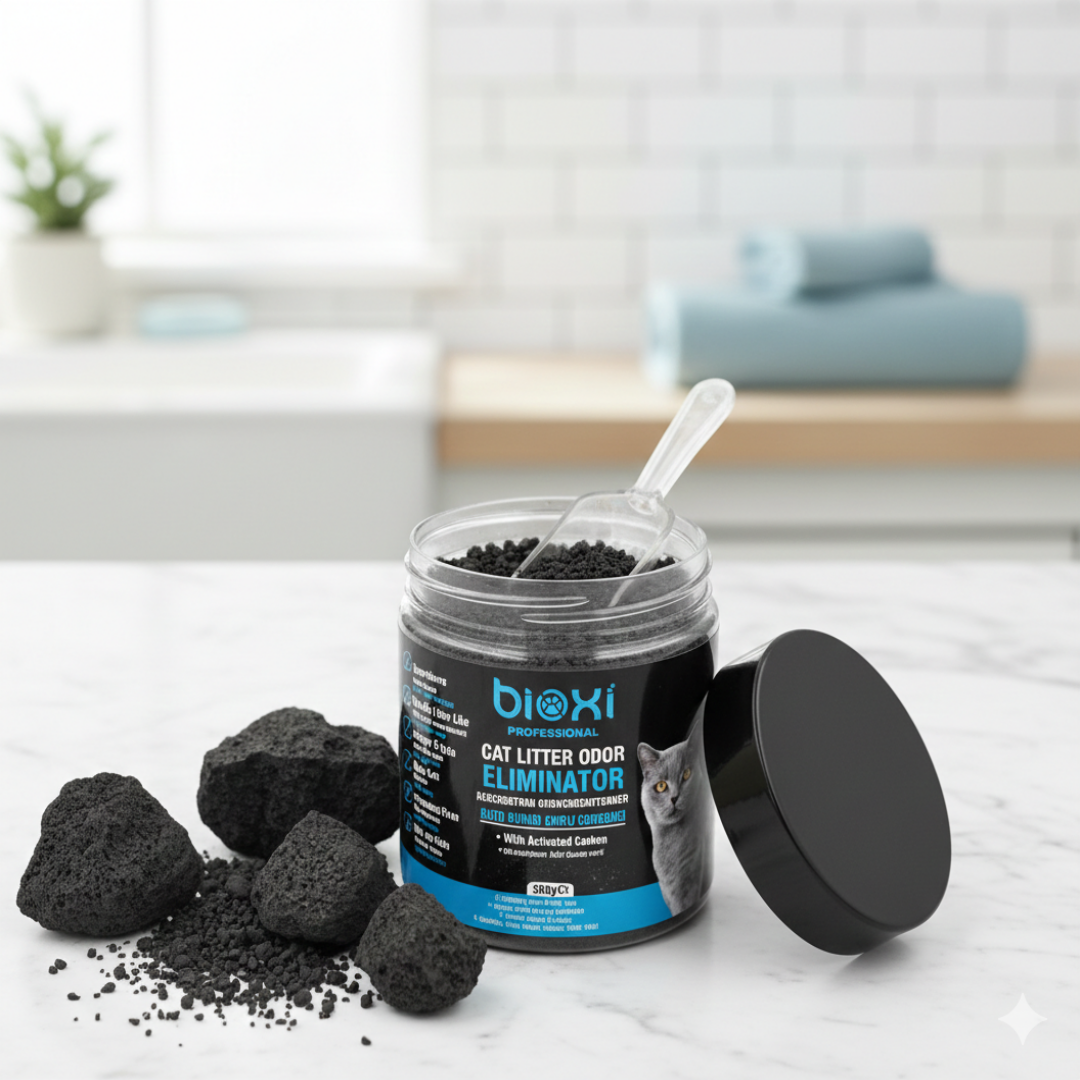 Bioxi® Aktif Karbon Kedi Kumu Koku Giderici 250 gr – Doğal Aktif Karbon Granül Koku Önleyici