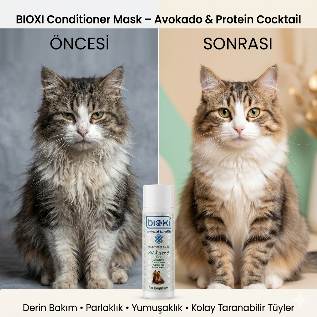 Bioxi® Animal Health Conditioner Mask  – Tüy ve Deri Bakım Maskesi Avocado & Protein Cocktail
