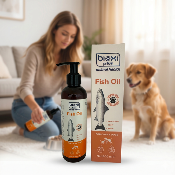 Bioxi® Plus Fish Oil 200 ml – Kedi ve Köpekler İçin Omega 3 Takviyesi