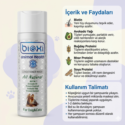 Bioxi® Animal Health Conditioner Mask  – Tüy ve Deri Bakım Maskesi Avocado & Protein Cocktail