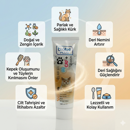 Bioxi® Plus Biotin Malt - Kediler İçin Deri ve Kürk Sağlığı Takviyesi Malt