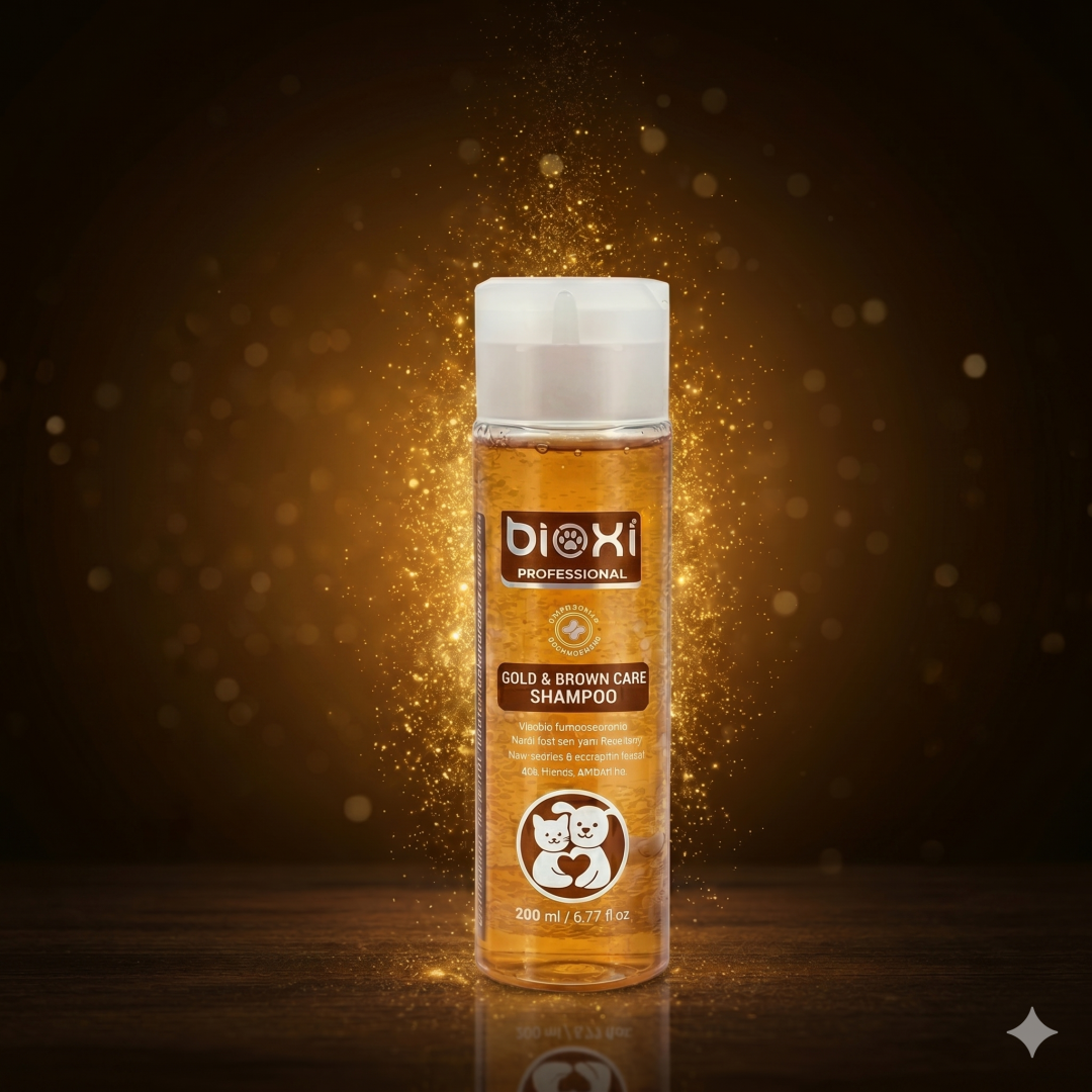 Bioxi® Gold & Brown Care Shampoo  – Altın ve Kahverengi Tüylü Kedi ve Köpekler İçin Bakım Şampuanı